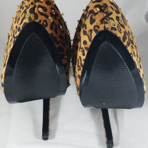 Alba Gold Brown Leopard Print High Heel Shoes - Size 8 6inch Stilettos - Picture 6 of 8